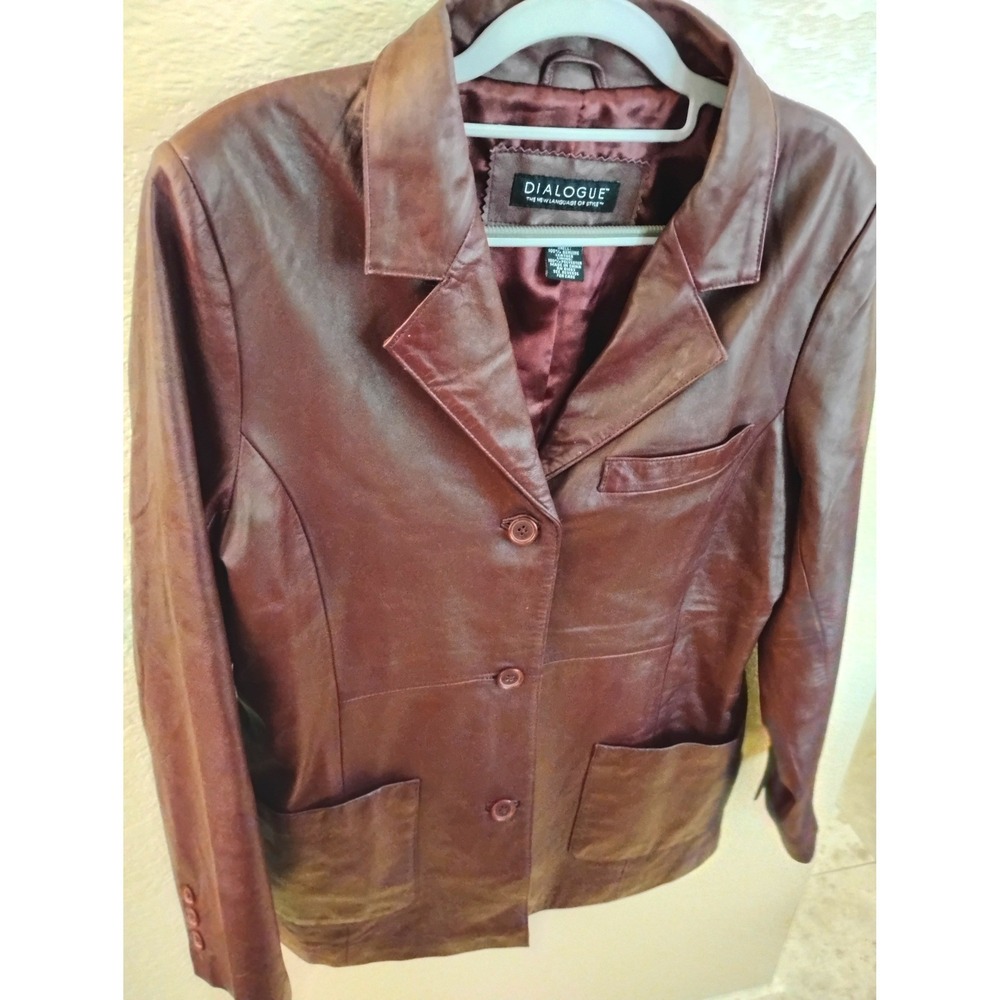 ▪️Oxblood Red Genuine Leather Jacket office siren vampy preppy minimalist y2k